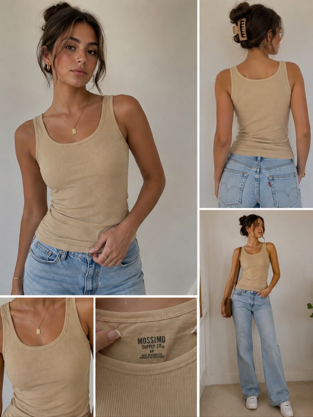 Clean Girl Capsule Wardrobe Basic Small Petite Yellow Ribbed Tank Top